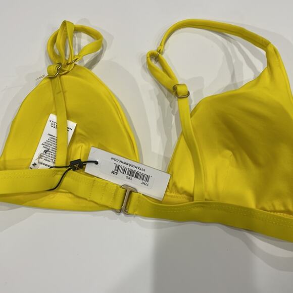 Vitamin A Swim 2 Piece  NWT Yellow Triangle Top and Classic Bikini Bottom - Picture 3 of 8